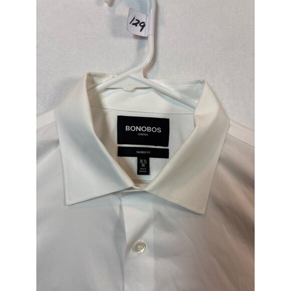 Bonobos Mens White Dress Shirt Tailored Fit 16.5 36 Stretch - Picture 3 of 11